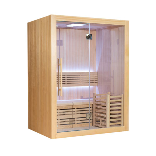 Traditional indoor sauna room